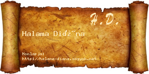 Halama Diána névjegykártya